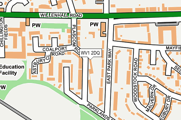 WV1 2DQ map - OS OpenMap – Local (Ordnance Survey)