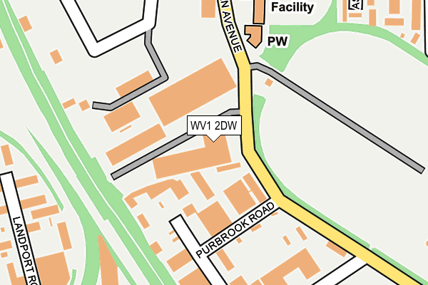 WV1 2DW map - OS OpenMap – Local (Ordnance Survey)