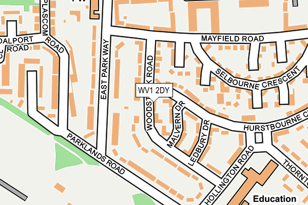 WV1 2DY map - OS OpenMap – Local (Ordnance Survey)