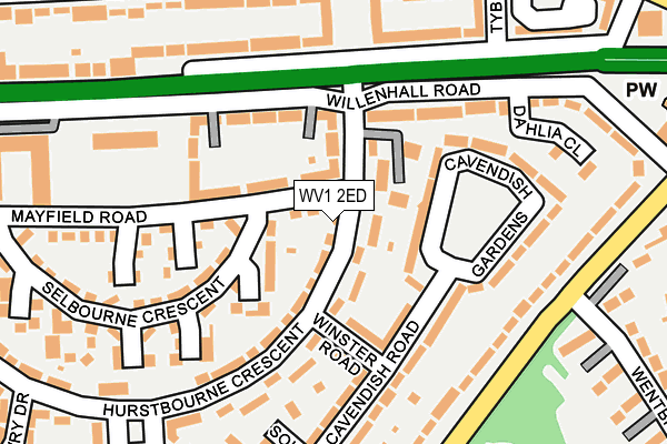 WV1 2ED map - OS OpenMap – Local (Ordnance Survey)