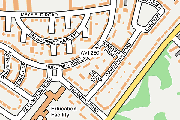 WV1 2EG map - OS OpenMap – Local (Ordnance Survey)