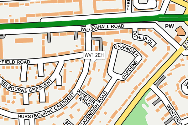 WV1 2EH map - OS OpenMap – Local (Ordnance Survey)