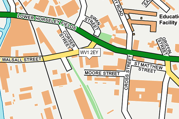 WV1 2EY map - OS OpenMap – Local (Ordnance Survey)