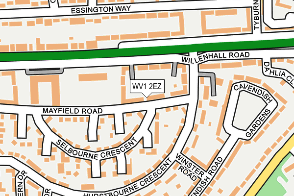 WV1 2EZ map - OS OpenMap – Local (Ordnance Survey)