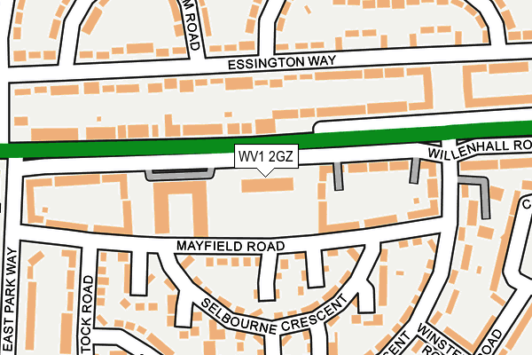 WV1 2GZ map - OS OpenMap – Local (Ordnance Survey)