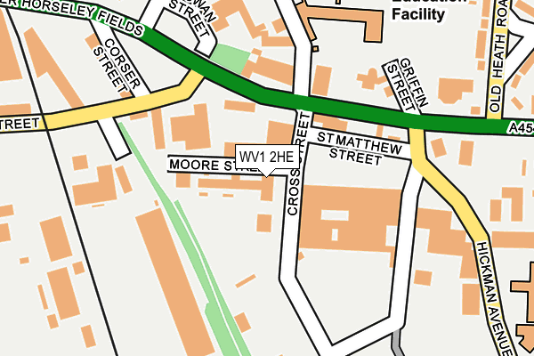 WV1 2HE map - OS OpenMap – Local (Ordnance Survey)