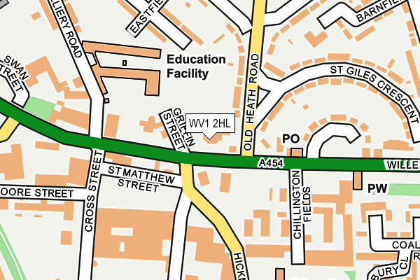 WV1 2HL map - OS OpenMap – Local (Ordnance Survey)