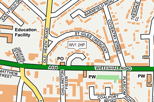 WV1 2HP map - OS OpenMap – Local (Ordnance Survey)