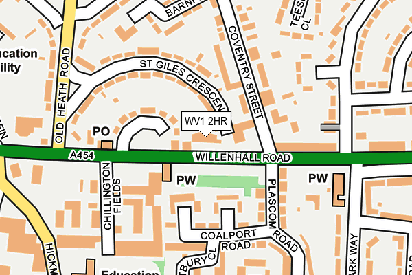 WV1 2HR map - OS OpenMap – Local (Ordnance Survey)