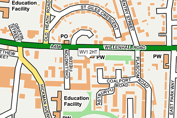 WV1 2HT map - OS OpenMap – Local (Ordnance Survey)