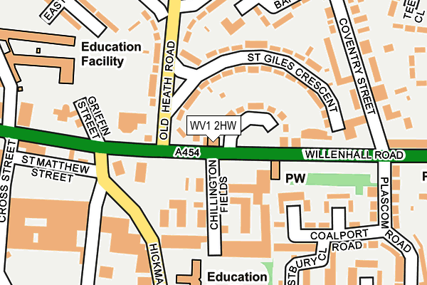 WV1 2HW map - OS OpenMap – Local (Ordnance Survey)