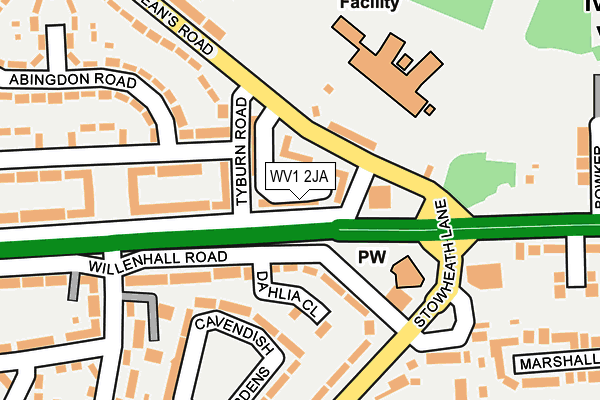 WV1 2JA map - OS OpenMap – Local (Ordnance Survey)