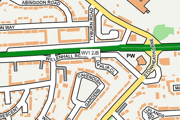 WV1 2JB map - OS OpenMap – Local (Ordnance Survey)