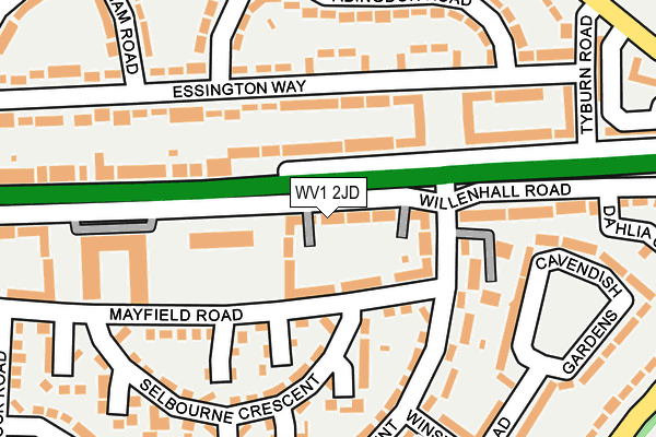 WV1 2JD map - OS OpenMap – Local (Ordnance Survey)