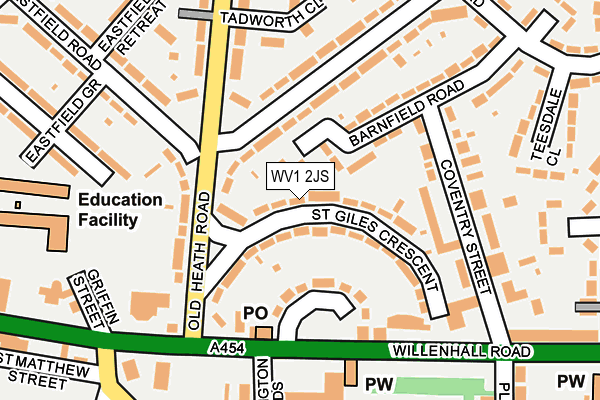 WV1 2JS map - OS OpenMap – Local (Ordnance Survey)