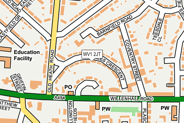 WV1 2JT map - OS OpenMap – Local (Ordnance Survey)