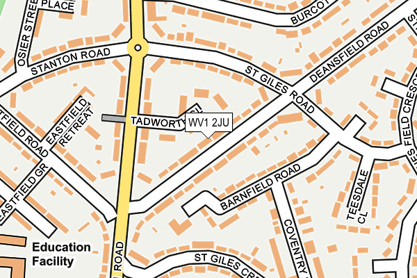 WV1 2JU map - OS OpenMap – Local (Ordnance Survey)
