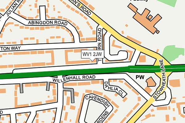 WV1 2JW map - OS OpenMap – Local (Ordnance Survey)