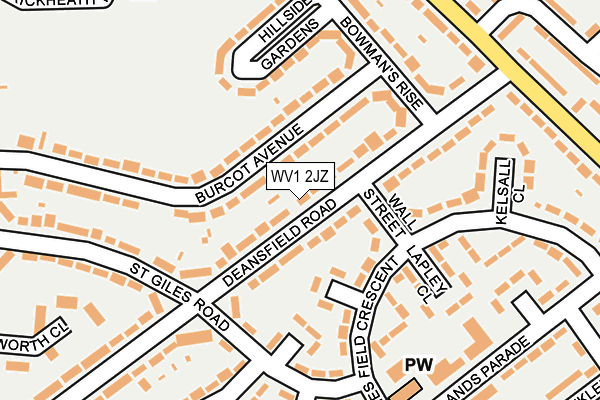 WV1 2JZ map - OS OpenMap – Local (Ordnance Survey)