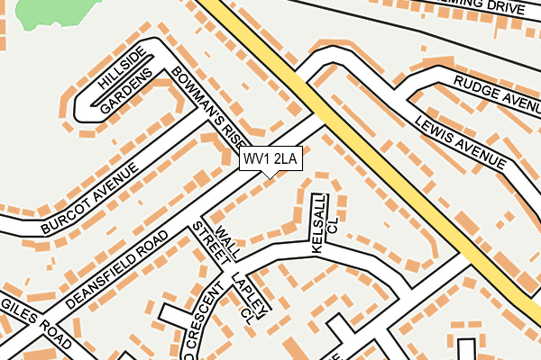 WV1 2LA map - OS OpenMap – Local (Ordnance Survey)