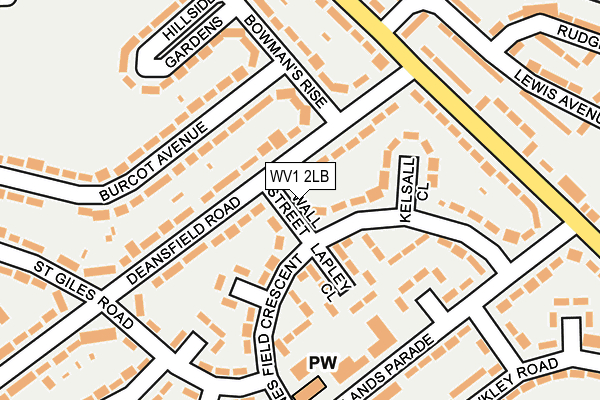 WV1 2LB map - OS OpenMap – Local (Ordnance Survey)