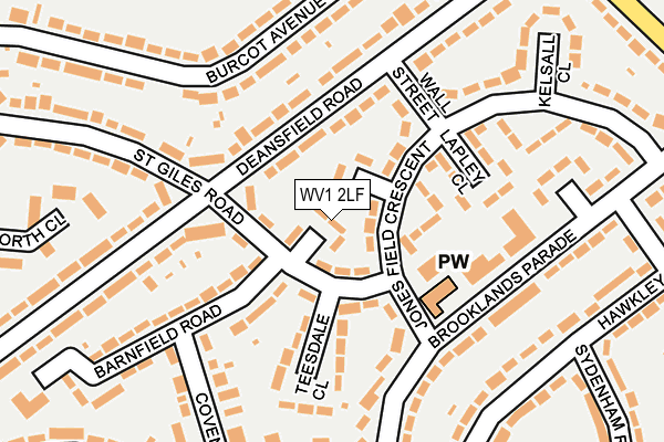 WV1 2LF map - OS OpenMap – Local (Ordnance Survey)