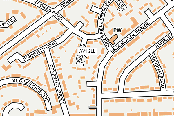 WV1 2LL map - OS OpenMap – Local (Ordnance Survey)