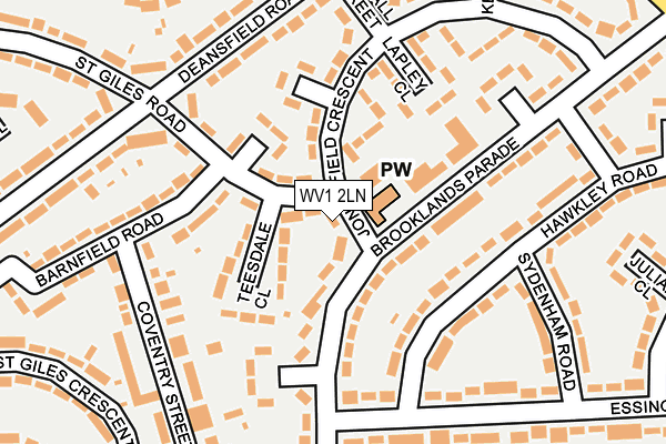 WV1 2LN map - OS OpenMap – Local (Ordnance Survey)