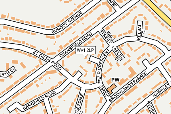 WV1 2LP map - OS OpenMap – Local (Ordnance Survey)