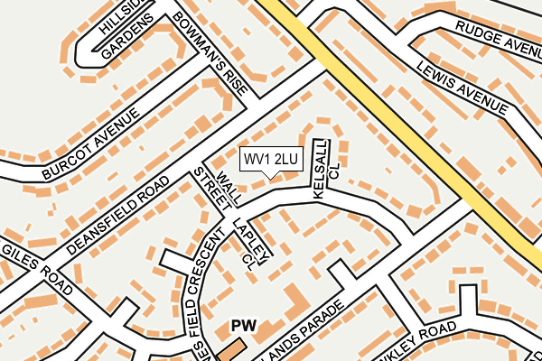 WV1 2LU map - OS OpenMap – Local (Ordnance Survey)