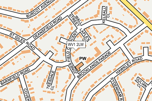 WV1 2LW map - OS OpenMap – Local (Ordnance Survey)