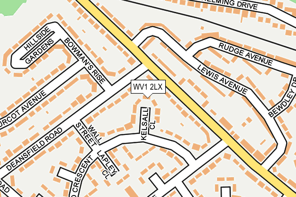 WV1 2LX map - OS OpenMap – Local (Ordnance Survey)