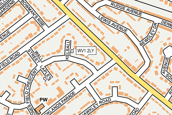 WV1 2LY map - OS OpenMap – Local (Ordnance Survey)