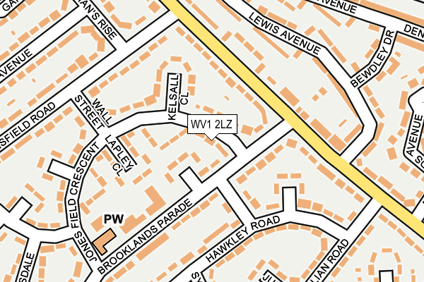 WV1 2LZ map - OS OpenMap – Local (Ordnance Survey)