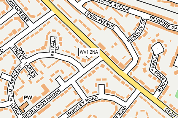 WV1 2NA map - OS OpenMap – Local (Ordnance Survey)