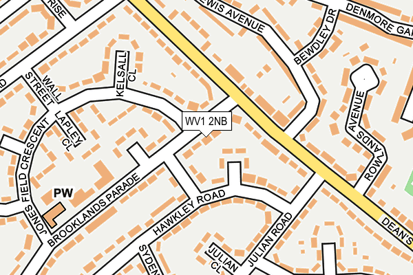 WV1 2NB map - OS OpenMap – Local (Ordnance Survey)