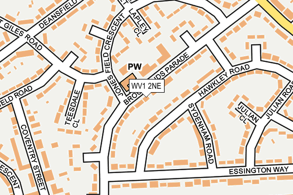 WV1 2NE map - OS OpenMap – Local (Ordnance Survey)