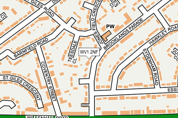 WV1 2NF map - OS OpenMap – Local (Ordnance Survey)