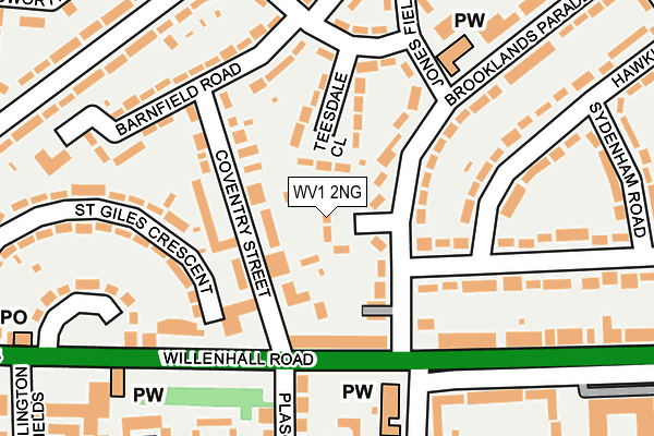 WV1 2NG map - OS OpenMap – Local (Ordnance Survey)