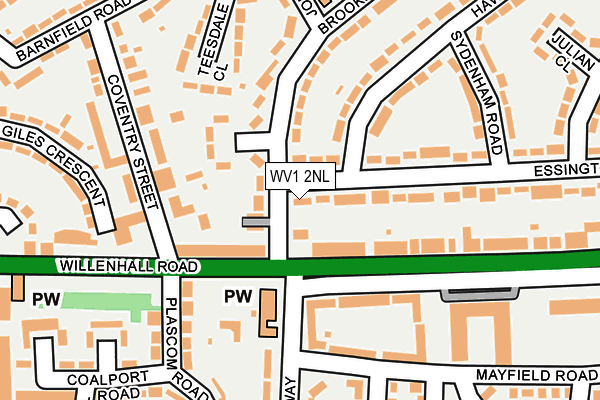 WV1 2NL map - OS OpenMap – Local (Ordnance Survey)