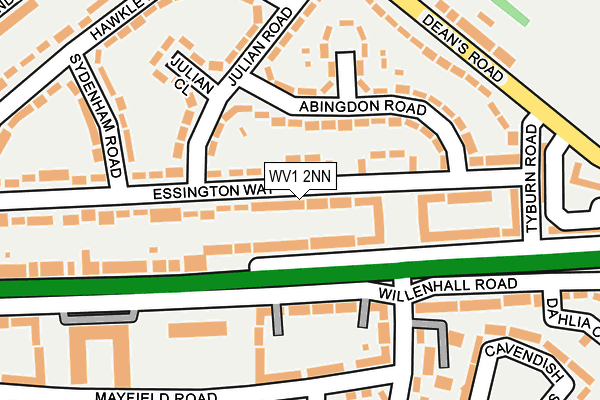 WV1 2NN map - OS OpenMap – Local (Ordnance Survey)