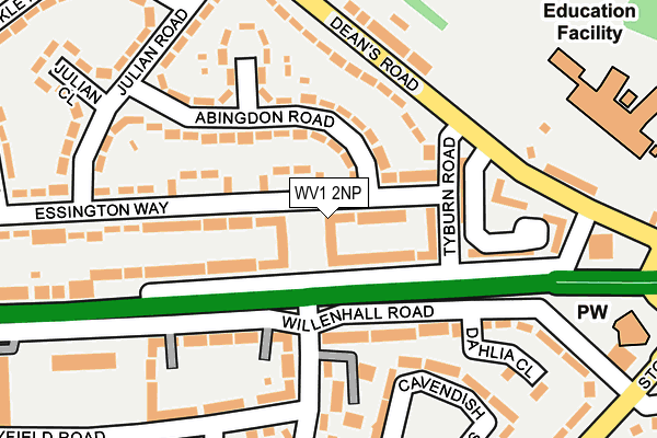 WV1 2NP map - OS OpenMap – Local (Ordnance Survey)