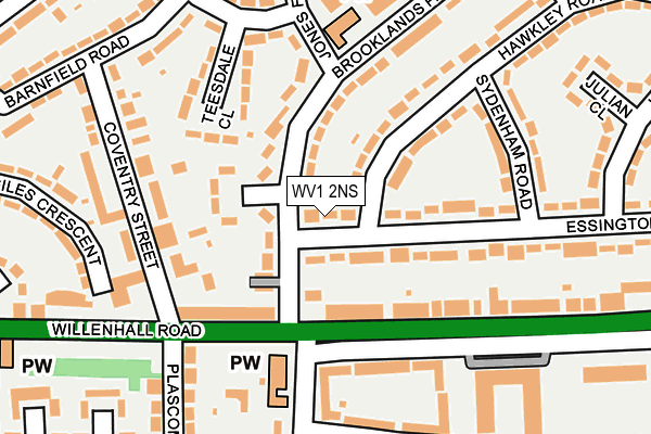 WV1 2NS map - OS OpenMap – Local (Ordnance Survey)