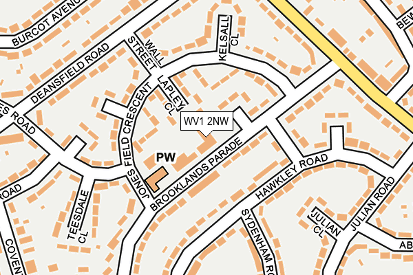 WV1 2NW map - OS OpenMap – Local (Ordnance Survey)