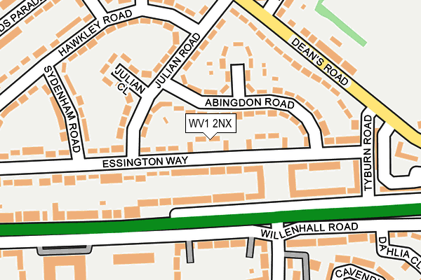 WV1 2NX map - OS OpenMap – Local (Ordnance Survey)