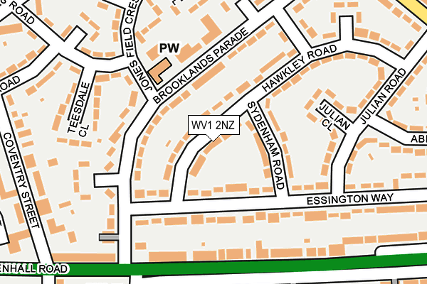 WV1 2NZ map - OS OpenMap – Local (Ordnance Survey)