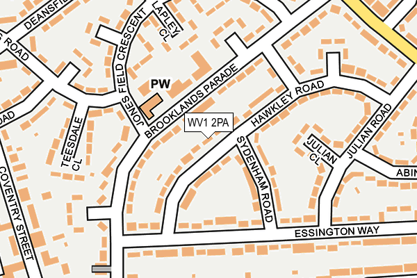 WV1 2PA map - OS OpenMap – Local (Ordnance Survey)