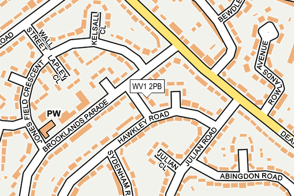 WV1 2PB map - OS OpenMap – Local (Ordnance Survey)