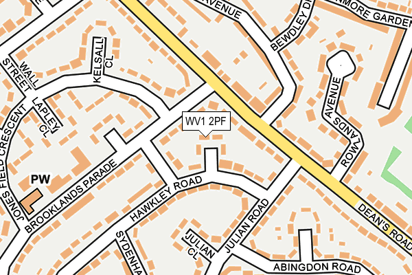 WV1 2PF map - OS OpenMap – Local (Ordnance Survey)