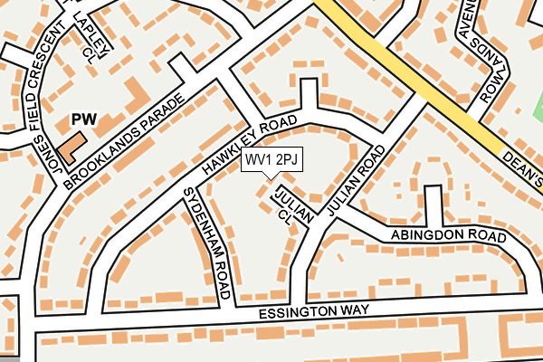 WV1 2PJ map - OS OpenMap – Local (Ordnance Survey)